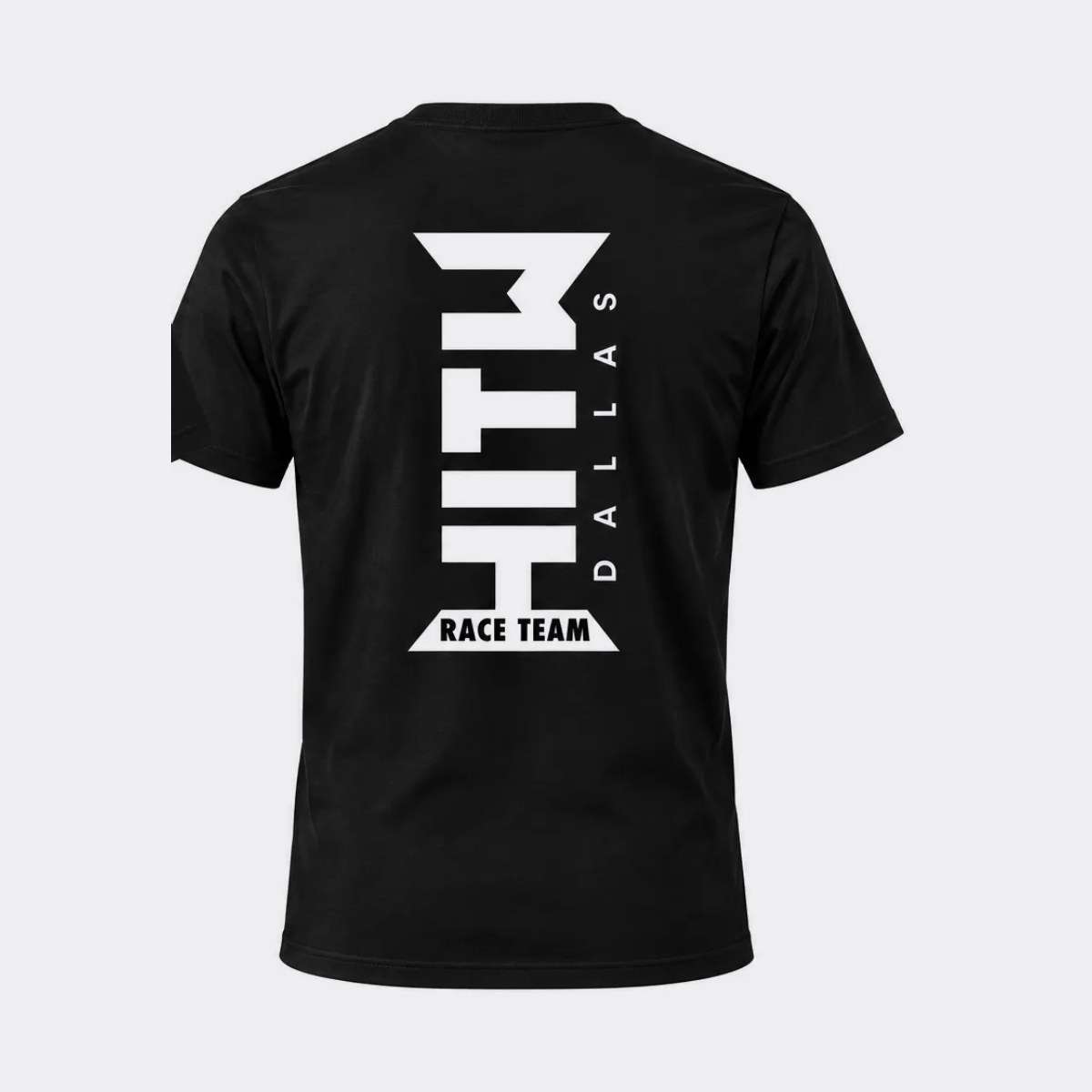 HITW HYROX Dallas Race Team '26 Tee Back of the black HITW HYROX Dallas Race Team tee