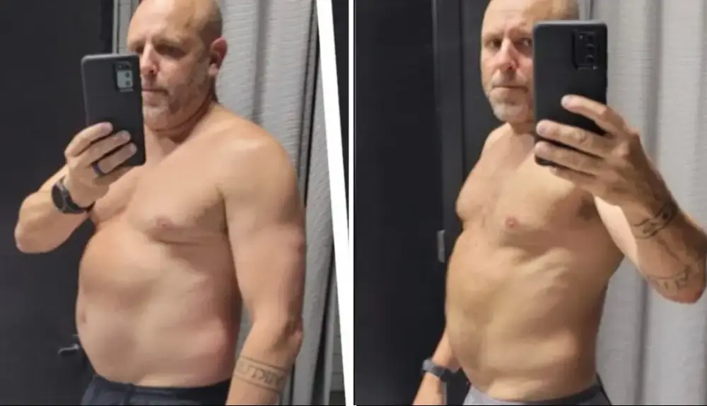 Member transformation: Mark R., before and after training at Hunger in the Wild